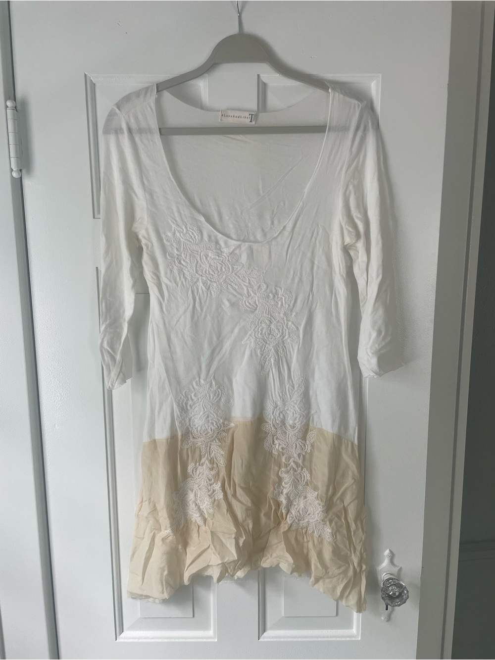 White embroidered tunic top